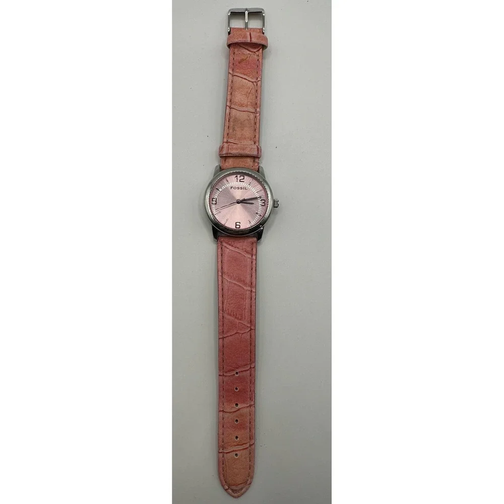 Fossil jr-8643‎ Womens Watch Pink Band Dial New Battery 31MM 8